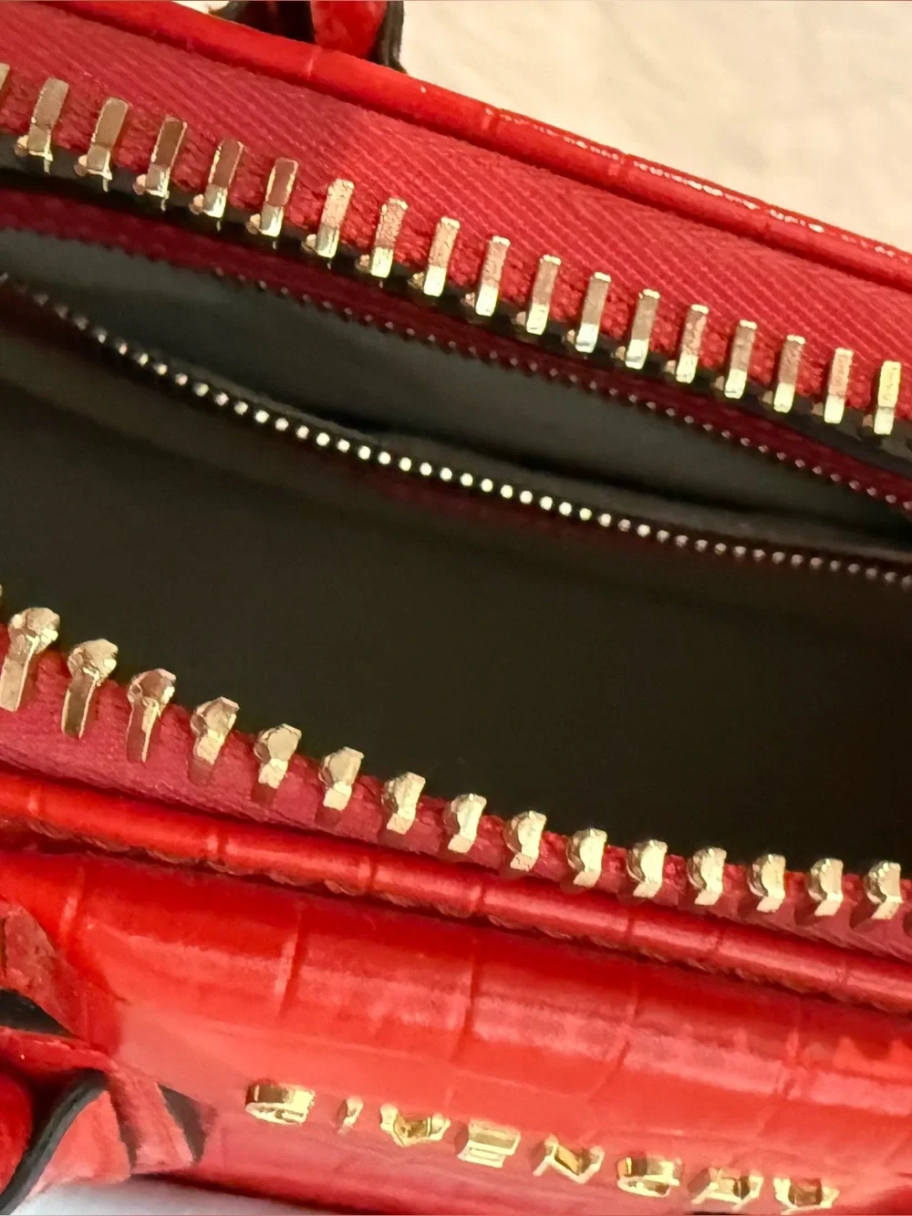 Givenchy Red Orange Croc-Embossed Antigona Mini Satchel